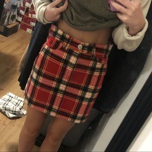 american eagle plaid skirt